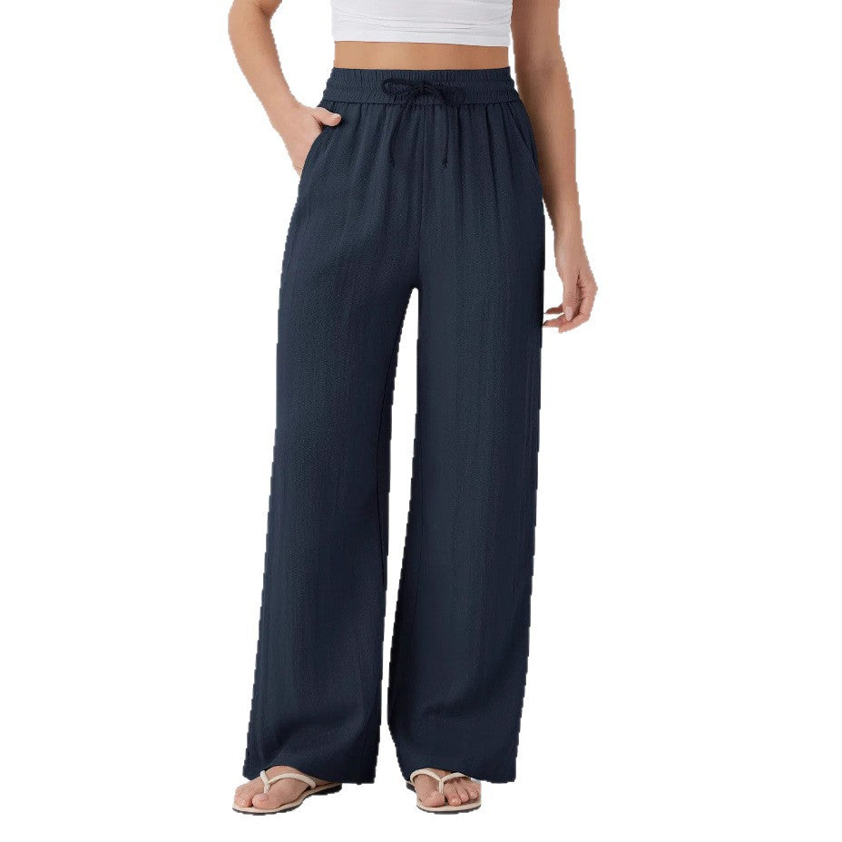 Dames Wijde Broek met Trekkoord – Wide Leg Lounge Pants