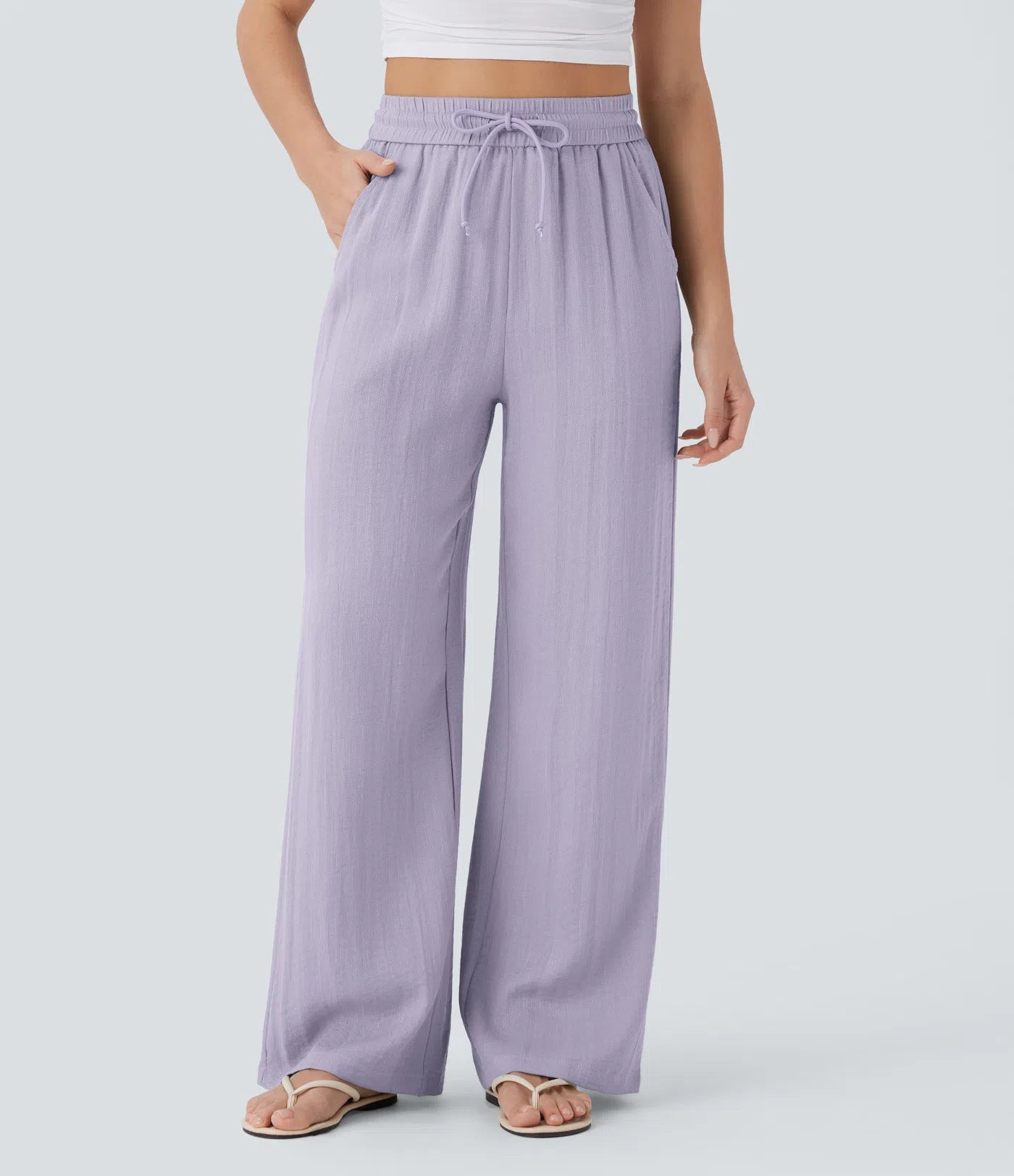 Dames Wijde Broek met Trekkoord – Wide Leg Lounge Pants