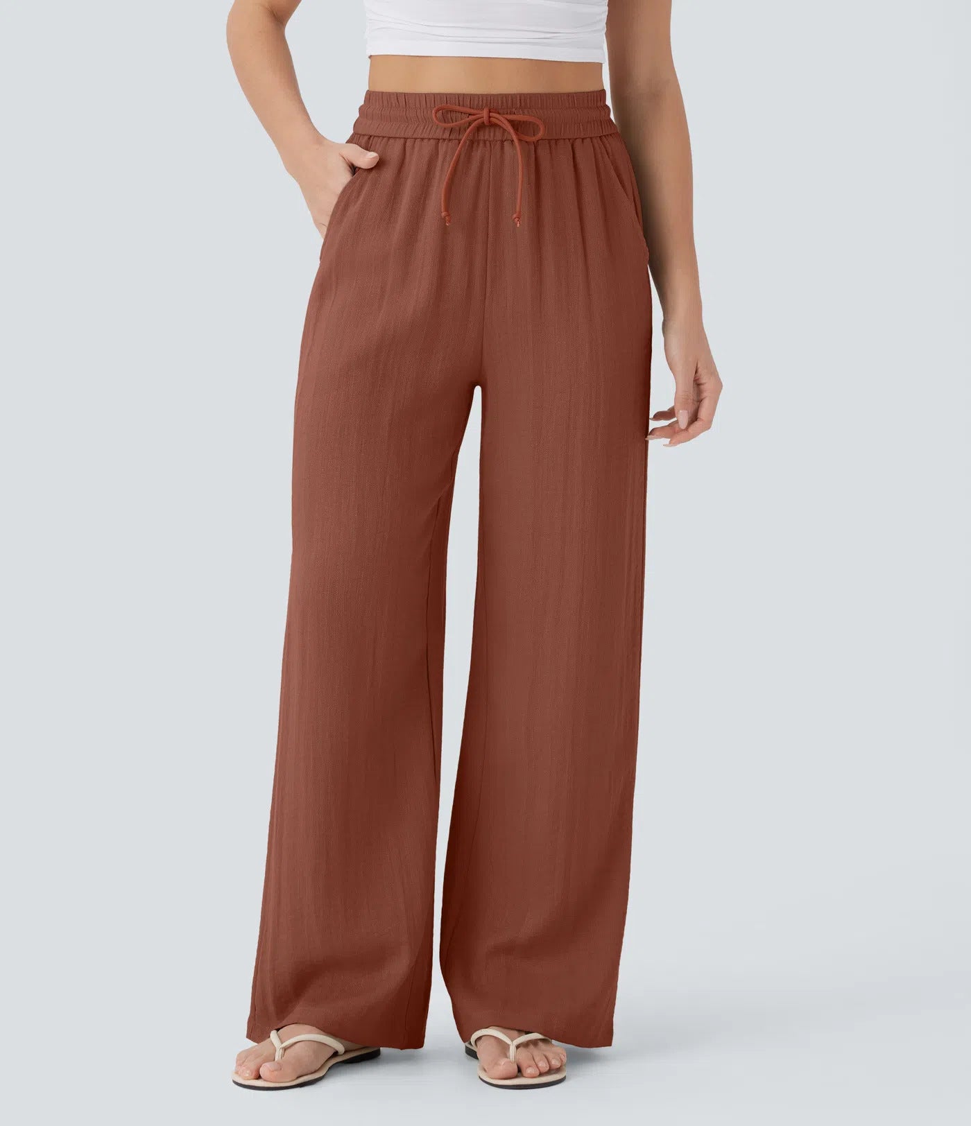 Dames Wijde Broek met Trekkoord – Wide Leg Lounge Pants