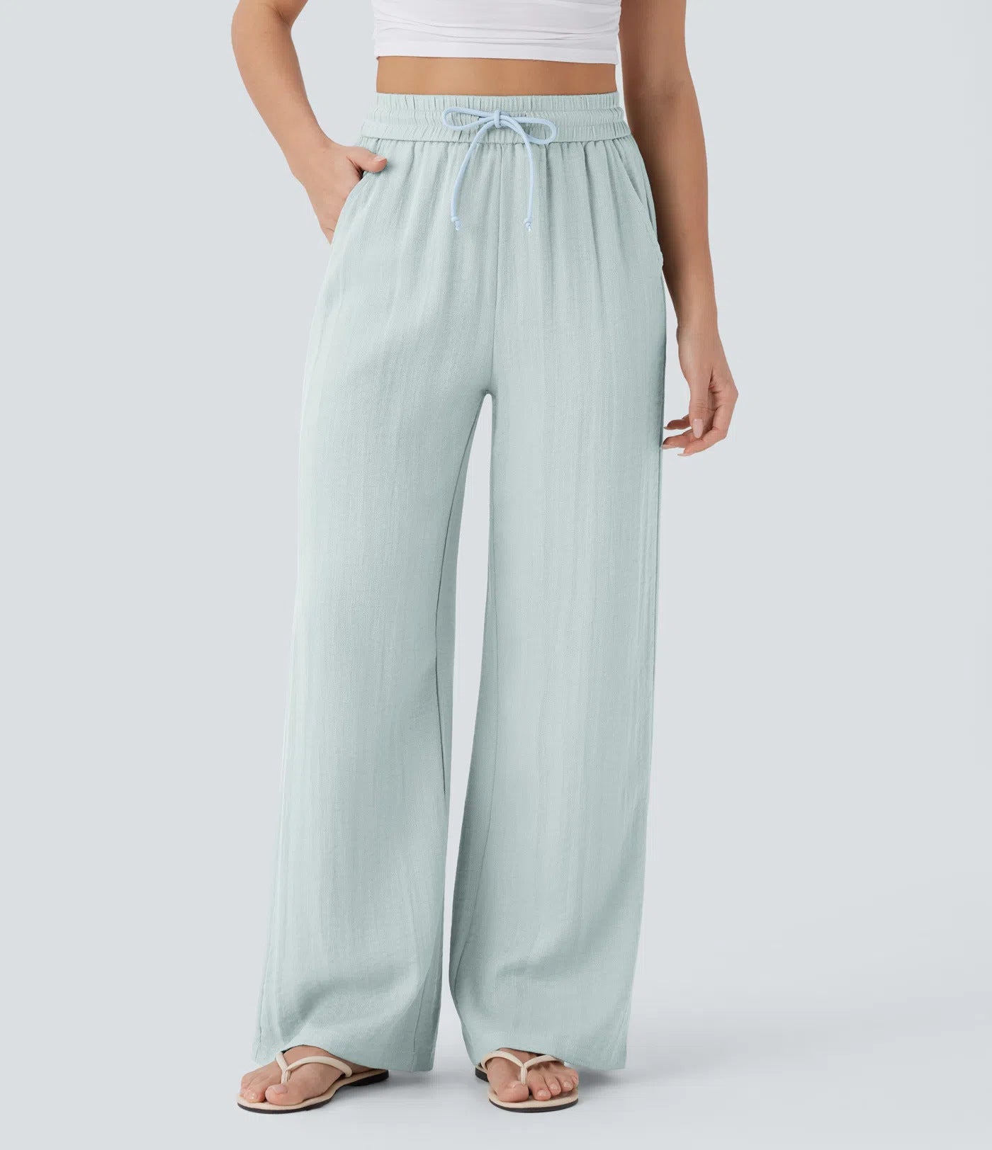 Dames Wijde Broek met Trekkoord – Wide Leg Lounge Pants