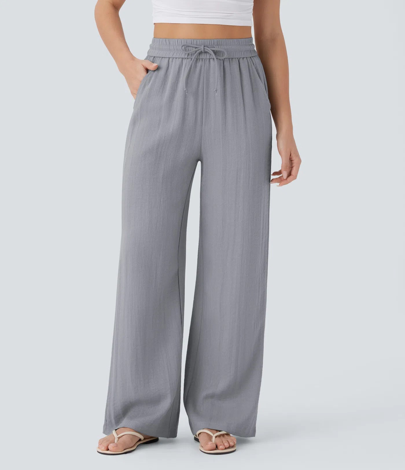 Dames Wijde Broek met Trekkoord – Wide Leg Lounge Pants