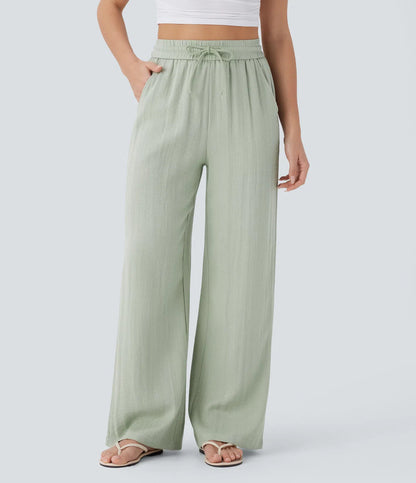 Dames Wijde Broek met Trekkoord – Wide Leg Lounge Pants