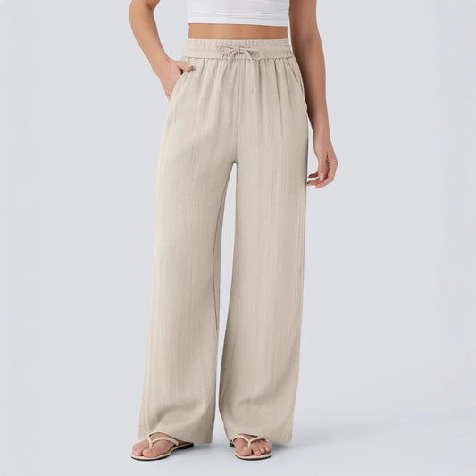 Dames Wijde Broek met Trekkoord – Wide Leg Lounge Pants
