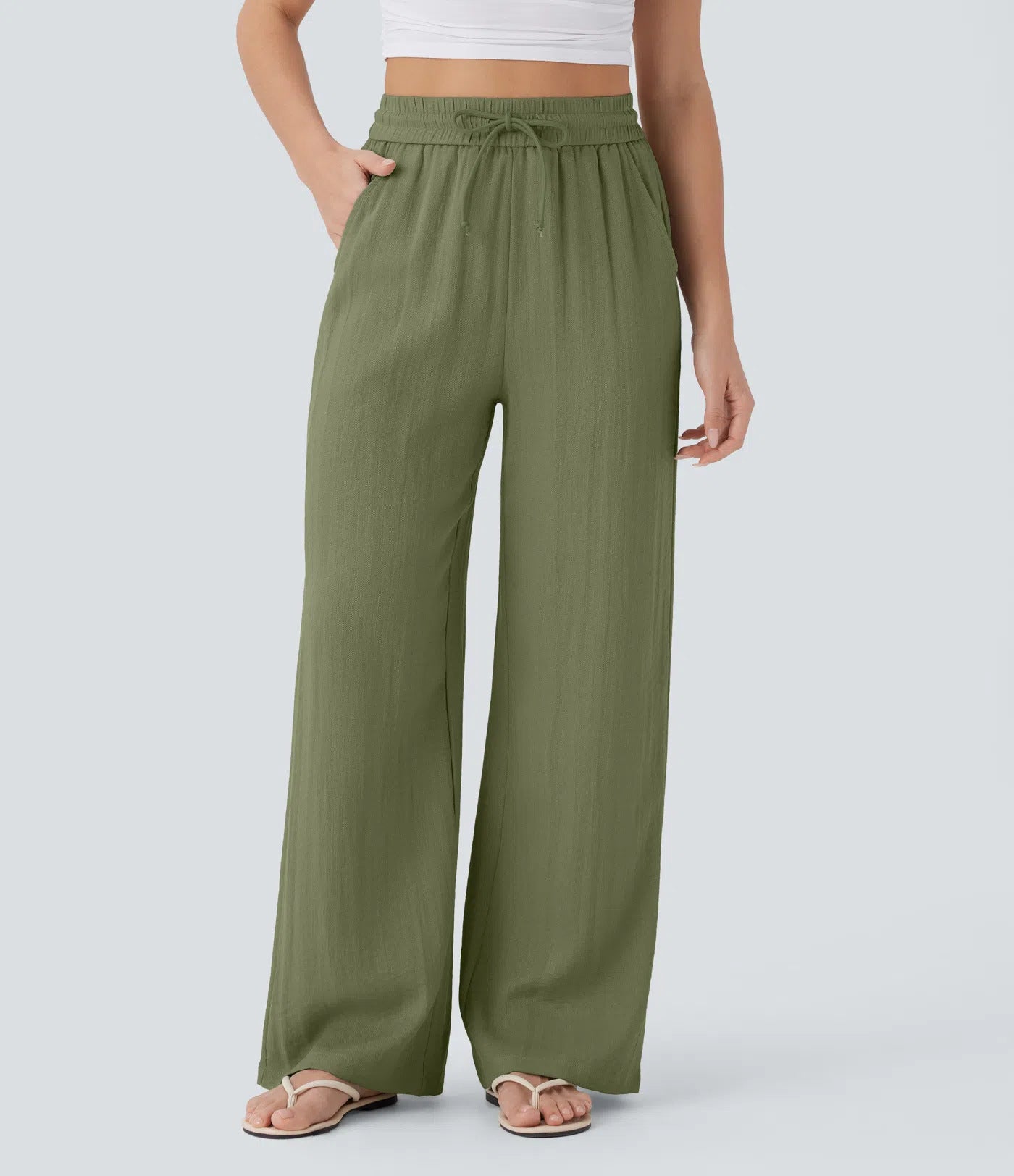 Dames Wijde Broek met Trekkoord – Wide Leg Lounge Pants