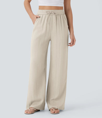 Dames Wijde Broek met Trekkoord – Wide Leg Lounge Pants