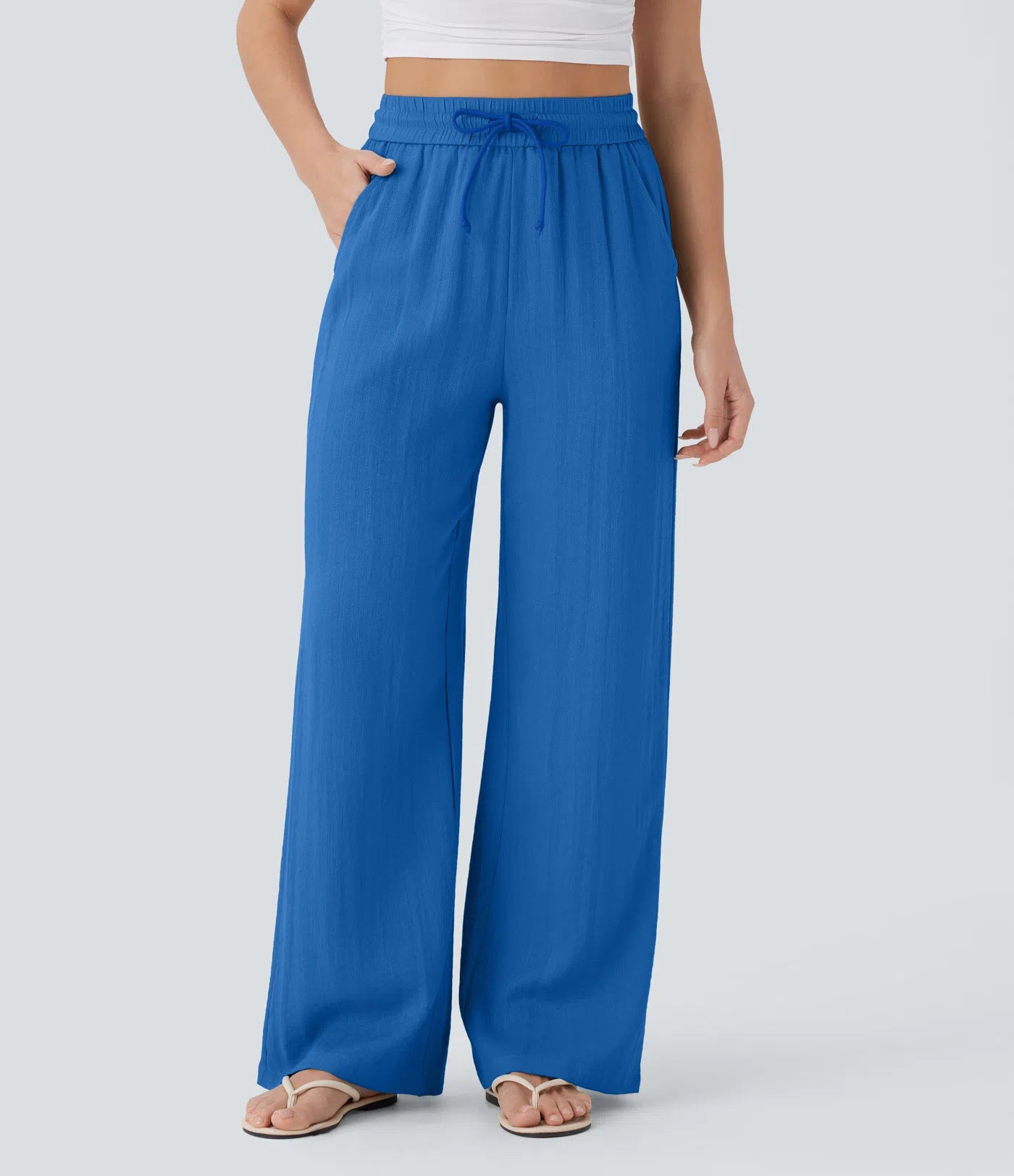 Dames Wijde Broek met Trekkoord – Wide Leg Lounge Pants