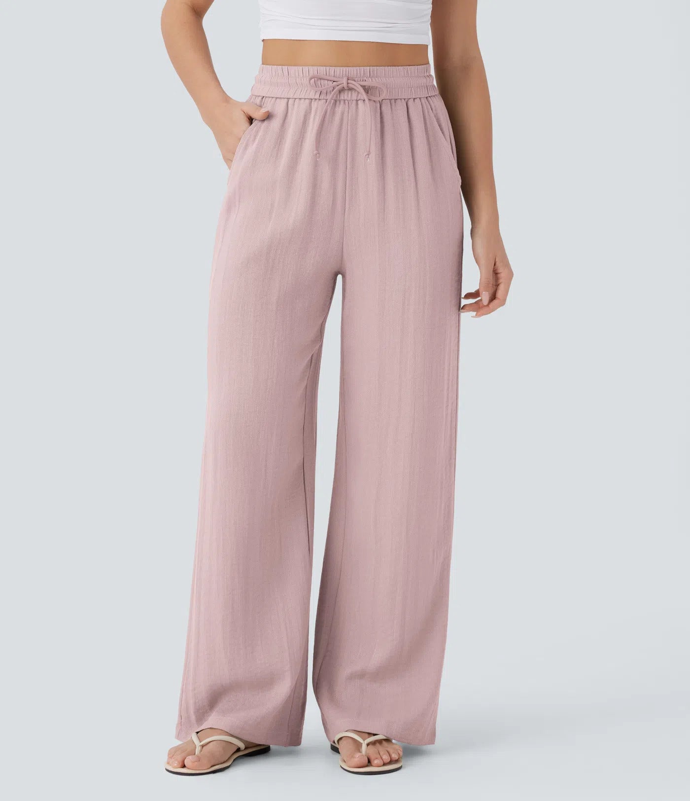 Dames Wijde Broek met Trekkoord – Wide Leg Lounge Pants