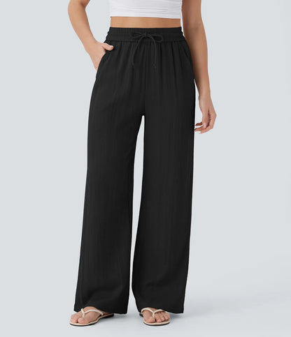 Dames Wijde Broek met Trekkoord – Wide Leg Lounge Pants